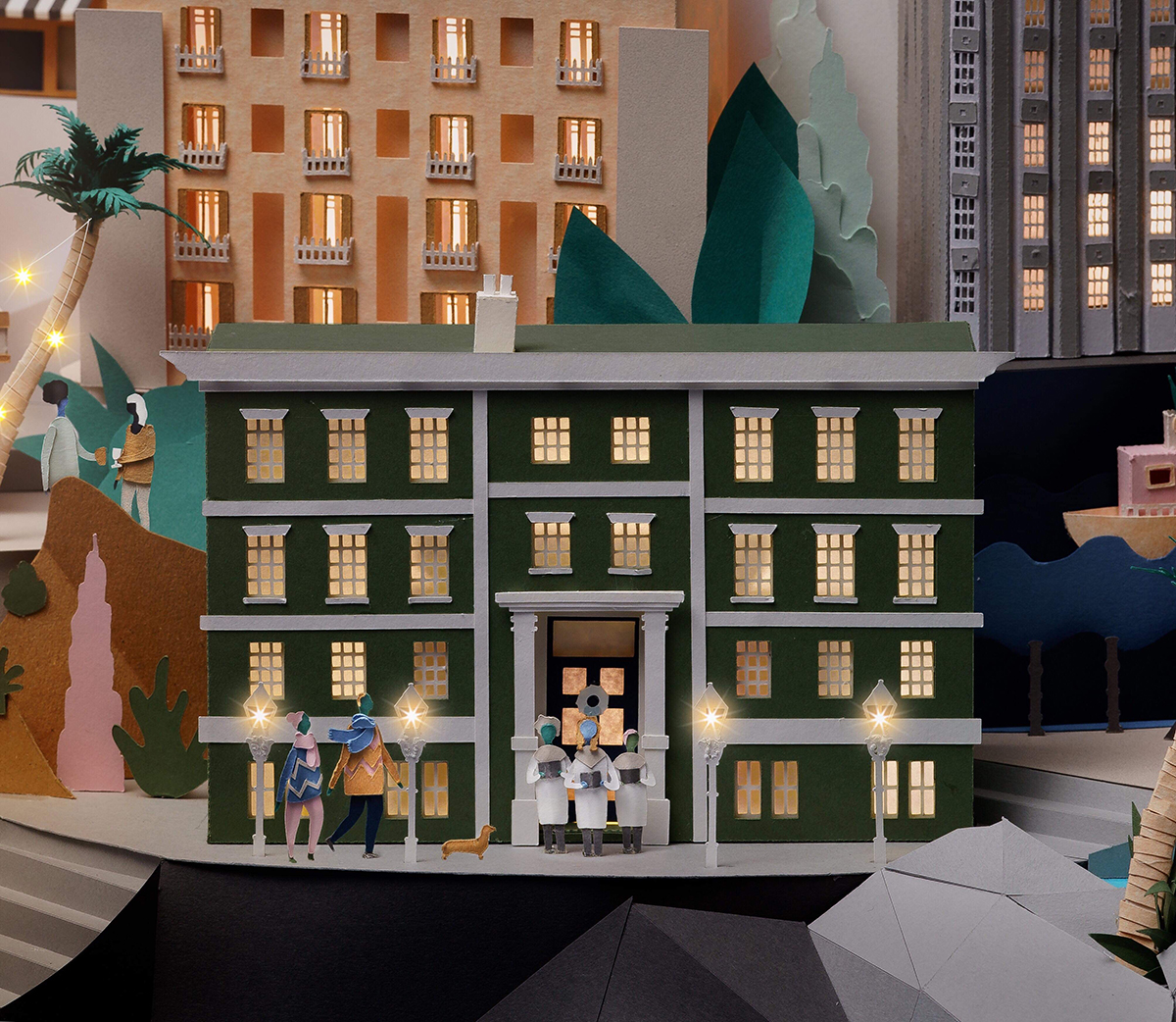 Soho House hotels Christmas paper sculpture close crop of London