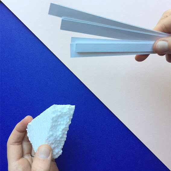 Polystyrene and paper strips